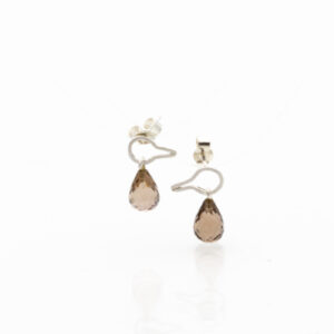 Silver Earrings with smoky quartz