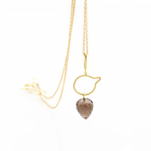 Gold pendant with smoky quartz