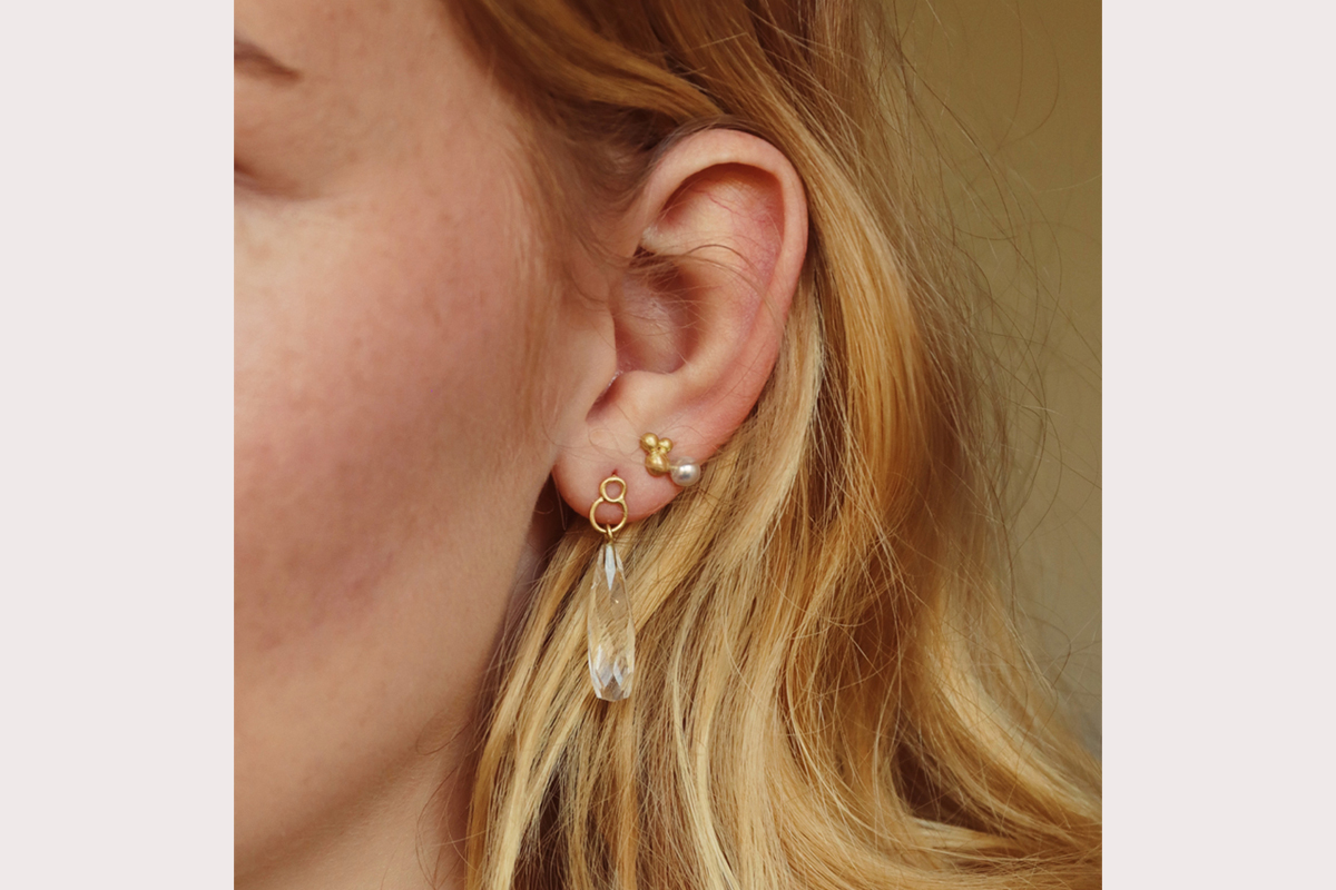 Bobler guldørering med smukke Rutil Quartz - Billede 2